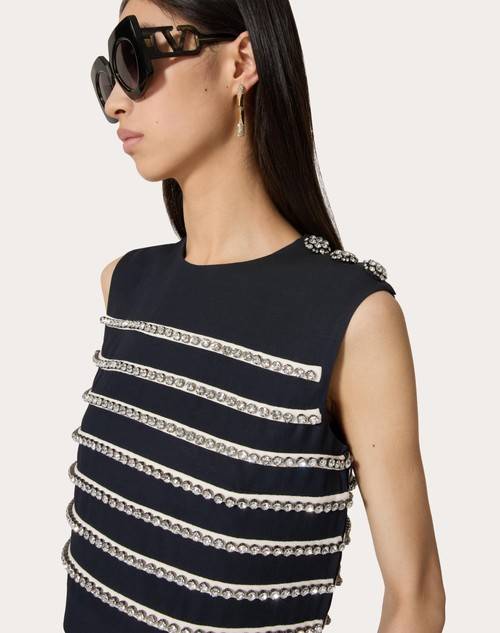 Red Valentino TOP IN CREPE COUTURE RICAMATO Discount Store per i nuovi prodotti