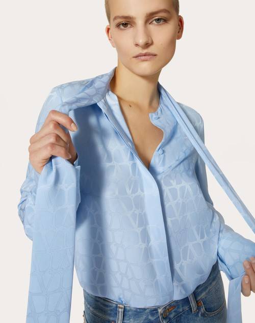 Red Valentino CAMICIA IN SILK JACQUARD TOILE ICONOGRAPHE Esporta salva