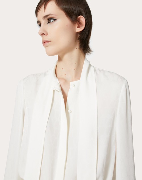 Red Valentino CAMICIA IN SILK JACQUARD TOILE ICONOGRAPHE Duty-free