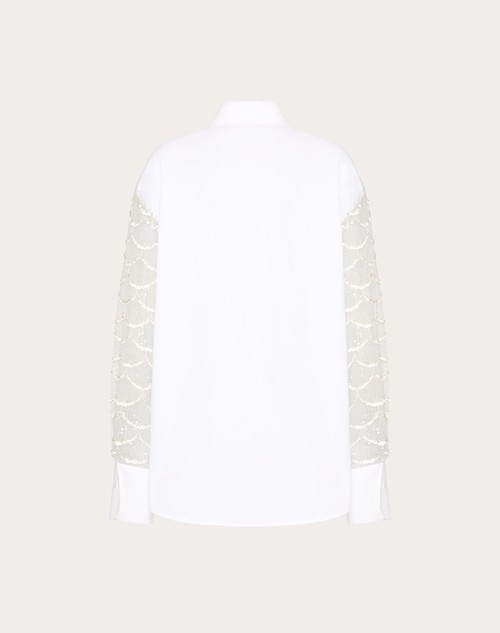 Red Valentino CAMICIA IN TULLE ILLUSIONE RICAMATA Italy