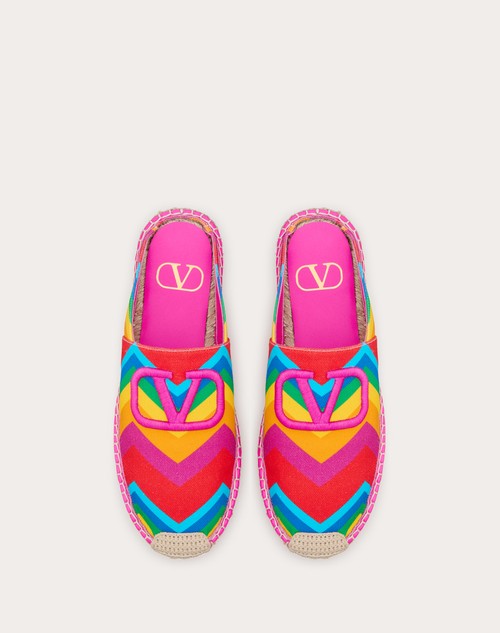 Red Valentino MULE VALENTINO GARAVANI ESCAPE IN CANVAS CON STAMPA CHEVRON24 25MM Consegna Veloce
