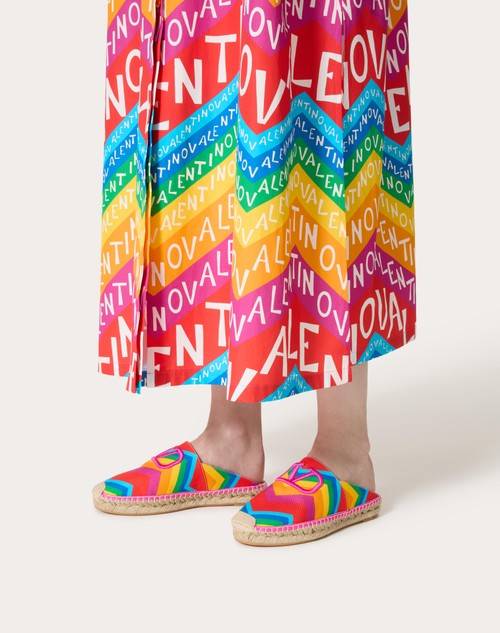 Red Valentino MULE VALENTINO GARAVANI ESCAPE IN CANVAS CON STAMPA CHEVRON24 25MM Consegna Veloce