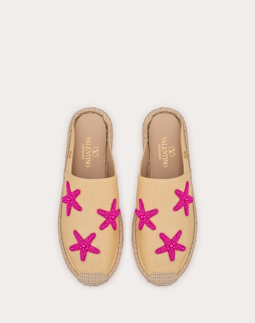 Red Valentino MULE VALENTINO GARAVANI ESCAPE IN RAFIA CON RICAMO STARFISH 25MM Promozione Limitata