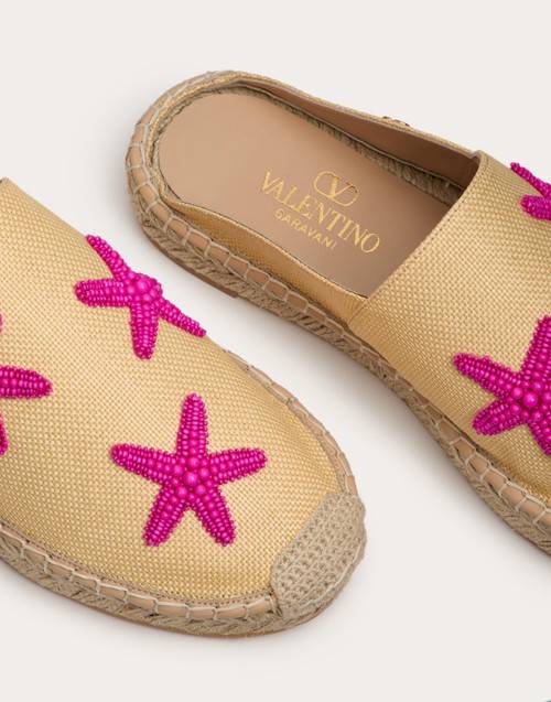 Red Valentino MULE VALENTINO GARAVANI ESCAPE IN RAFIA CON RICAMO STARFISH 25MM Promozione Limitata