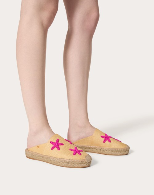 Red Valentino MULE VALENTINO GARAVANI ESCAPE IN RAFIA CON RICAMO STARFISH 25MM Promozione Limitata