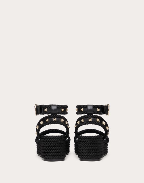 Red Valentino SANDALO FLATFORM ROCKSTUD IN VITELLO 45MM Affare Del Giorno