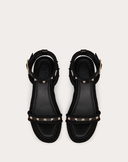 Red Valentino SANDALO FLATFORM ROCKSTUD IN VITELLO 45MM Affare Del Giorno