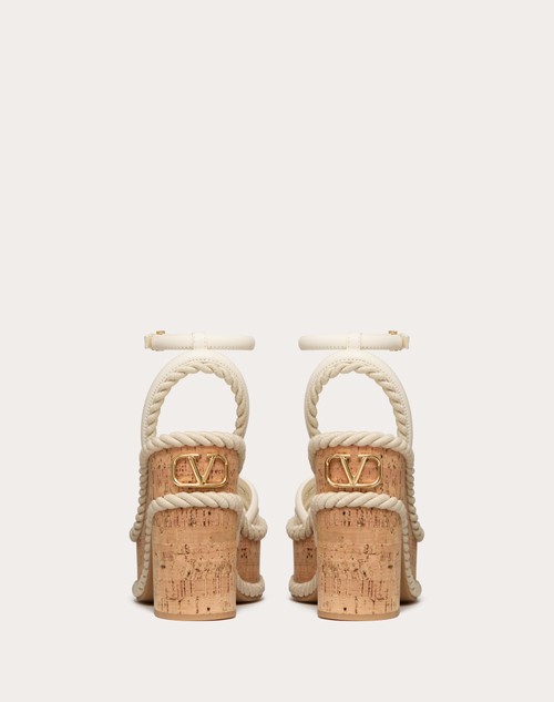 Red Valentino SANDALO ZEPPA VLOGO SUMMERBLOCKS IN NAPPA E TORCHON DI CORDA 130MM Convenienza