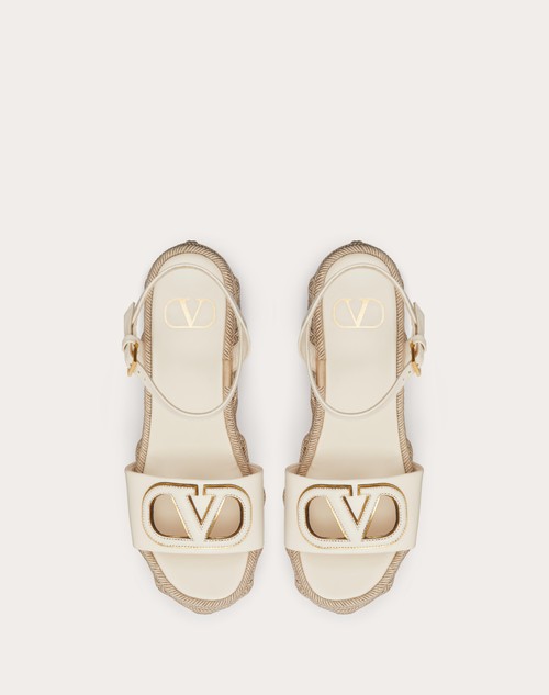 Red Valentino SANDALO ZEPPA VLOGO CUT-OUT IN VITELLO 110MM Sconto