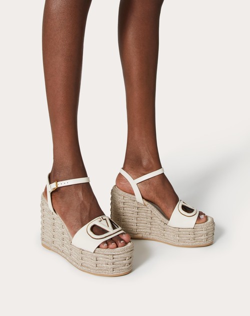 Red Valentino SANDALO ZEPPA VLOGO CUT-OUT IN VITELLO 110MM Sconto