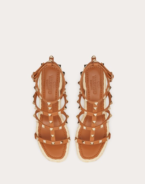 Red Valentino SANDALO ZEPPA ROCKSTUD CON CINTURINIIN VITELLO 95MM In Vendita