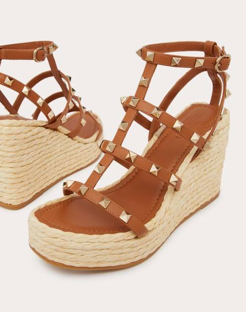 Red Valentino SANDALO ZEPPA ROCKSTUD CON CINTURINIIN VITELLO 95MM In Vendita