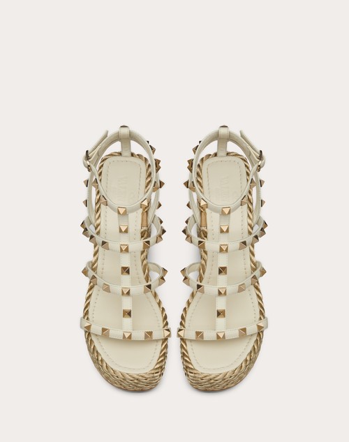 Red Valentino SANDALO ZEPPA ROCKSTUD IN VITELLO CON CINTURINI 95MM Saldi