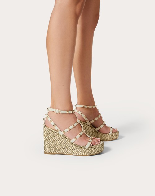 Red Valentino SANDALO ZEPPA ROCKSTUD IN VITELLO CON CINTURINI 95MM Saldi