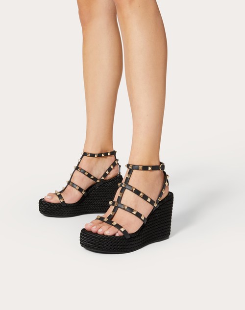 Red Valentino SANDALO ZEPPA ROCKSTUD CON CINTURINI IN VITELLO 95MM Hotsell