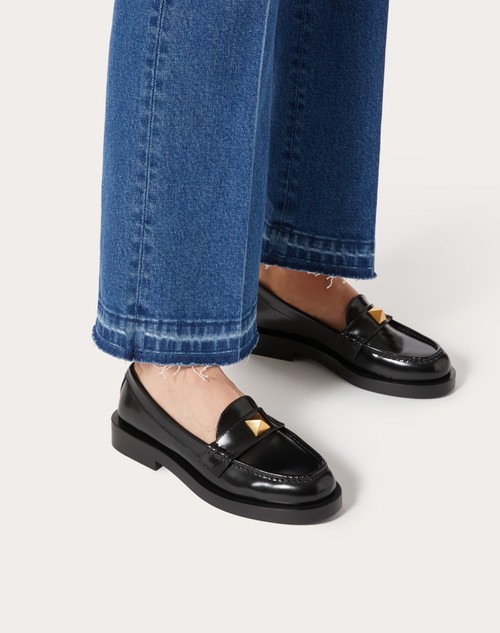 Red Valentino MOCASSINO ROMAN STUD IN VITELLO SPAZZOLATO 30MM Prezzo di fabbrica