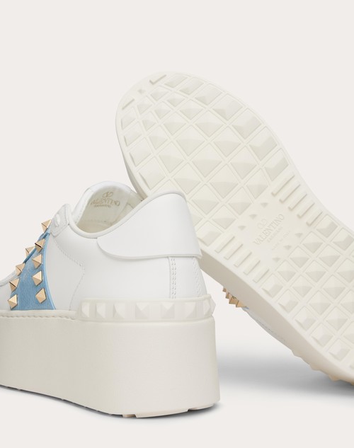 Red Valentino SNEAKER FLATFORM ROCKSTUD UNTITLED IN VITELLO CON BANDA IN NAPLACK Shopping online
