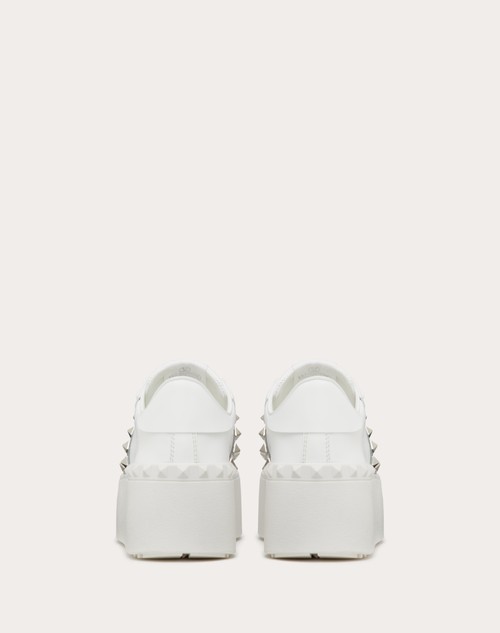 Red Valentino SNEAKER FLATFORM ROCKSTUD UNTITLED IN VITELLO CON BANDA METALLIZZATAEFFETTO CRAQUELÉ Cyber Monday