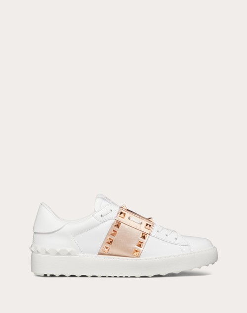Red Valentino SNEAKER ROCKSTUD UNTITLED IN VITELLO CON BANDA METALLIZZATA Offerta San Valentino