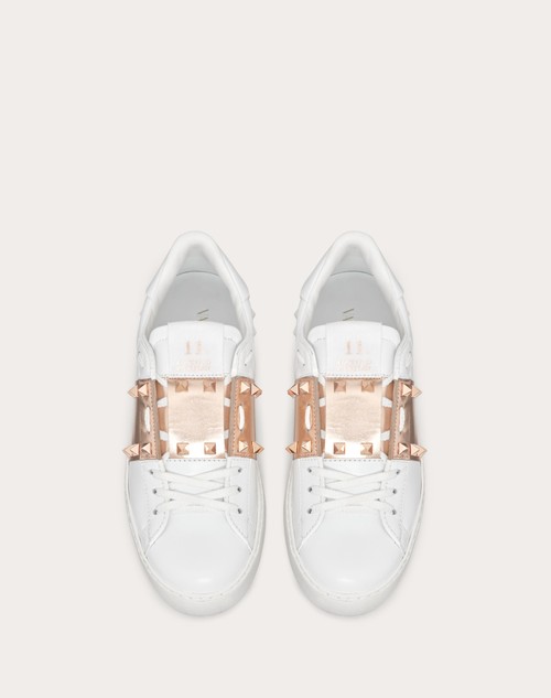 Red Valentino SNEAKER ROCKSTUD UNTITLED IN VITELLO CON BANDA METALLIZZATA Offerta San Valentino