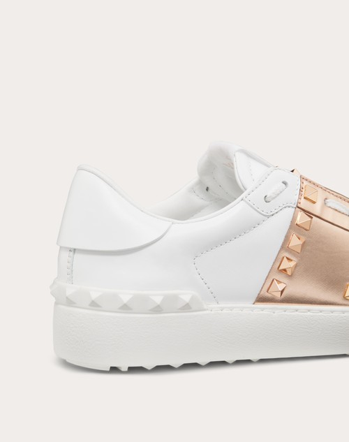 Red Valentino SNEAKER ROCKSTUD UNTITLED IN VITELLO CON BANDA METALLIZZATA Offerta San Valentino