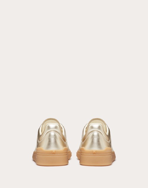 Red Valentino SNEAKER UPVILLAGE IN VITELLO LAMINATO CON BANDA IN VITELLO NAPPATO Online Outlet