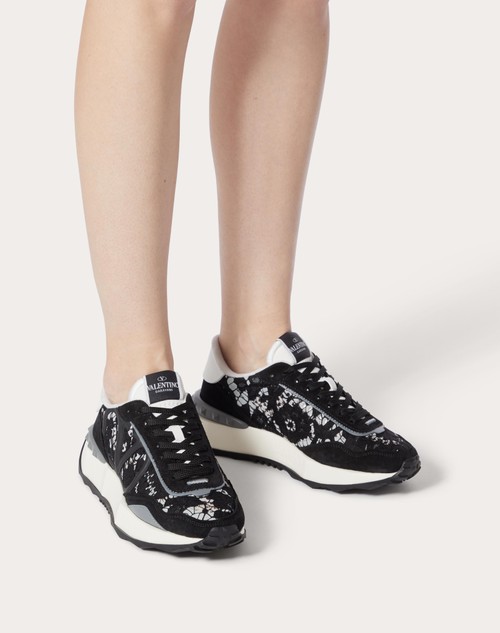 Red Valentino SNEAKER LACERUNNER IN PIZZO E MESH Lightning offer