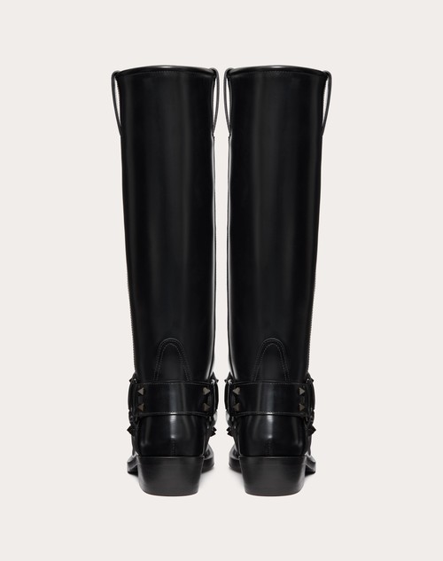 Red Valentino STIVALE BIKER ROCKSTUD IN VITELLO 40MM Liquidazione