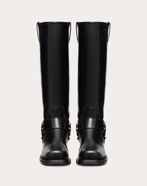 Red Valentino STIVALE BIKER ROCKSTUD IN VITELLO 40MM Liquidazione