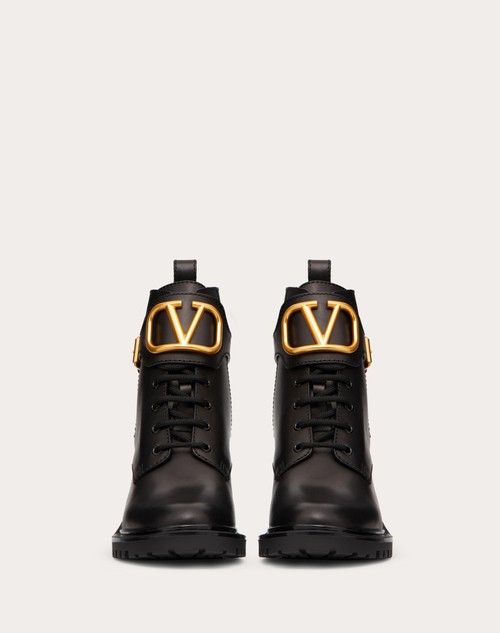 Red Valentino COMBAT BOOT VLOGO SIGNATURE IN VITELLO 70MM Super sconto
