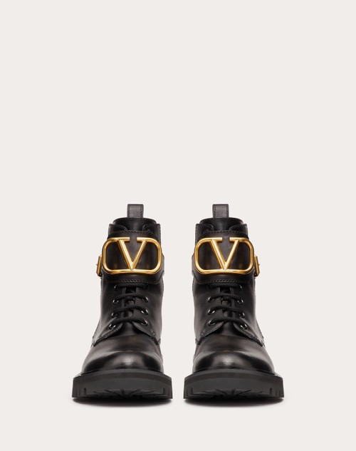 Red Valentino COMBAT BOOT VLOGO SIGNATURE IN VITELLO 35MM Enormi sconti