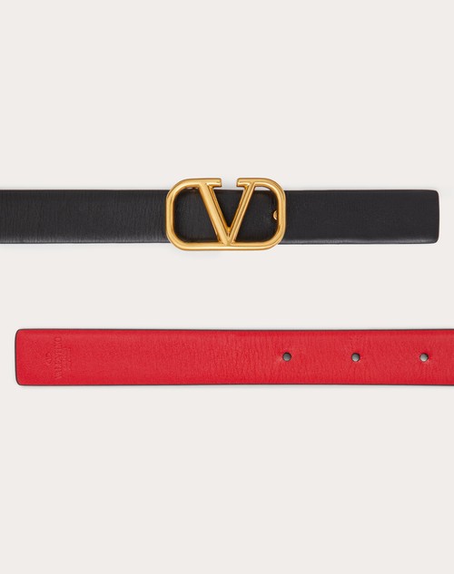 Red Valentino CINTURA REVERSIBILE VLOGO SIGNATURE IN VITELLO LUCIDO 20 MM Trasporto libero internazionale