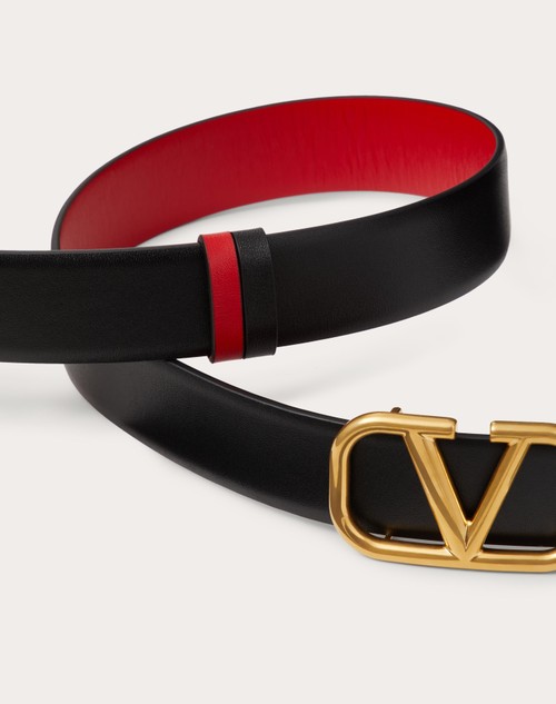 Red Valentino CINTURA REVERSIBILE VLOGO SIGNATURE IN VITELLO LUCIDO 30 MM Promozione