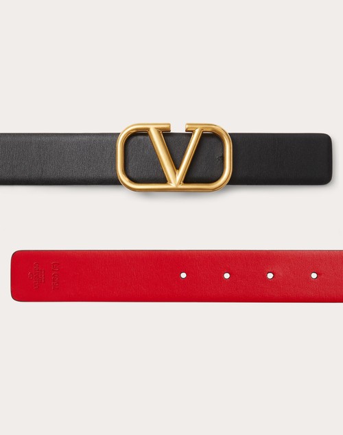 Red Valentino CINTURA REVERSIBILE VLOGO SIGNATURE IN VITELLO LUCIDO 30 MM Promozione