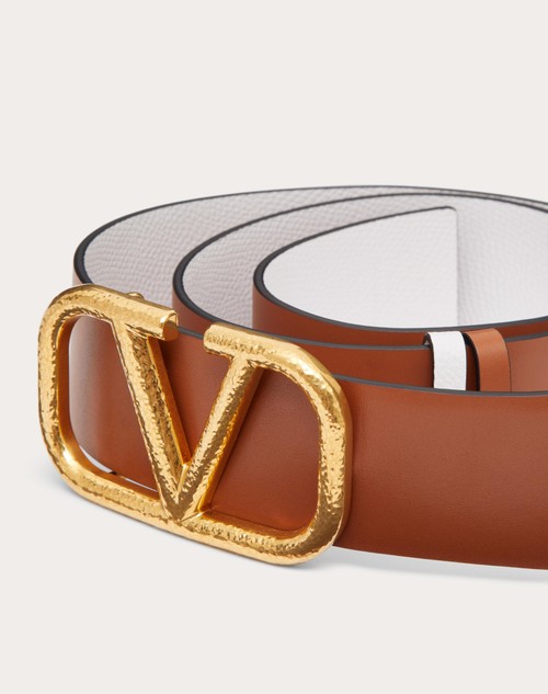 Red Valentino CINTURA REVERSIBILE VLOGO SIGNATURE IN VITELLO GRANATO 40 MM Soddisfazione Garantita
