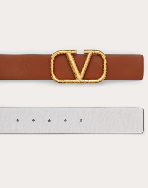 Red Valentino CINTURA REVERSIBILE VLOGO SIGNATURE IN VITELLO GRANATO 40 MM Soddisfazione Garantita