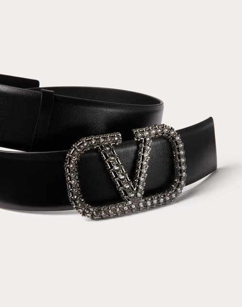 Red Valentino CINTURA VLOGO SIGNATURE IN VITELLO LUCIDO 40 MM Promozione Limitata