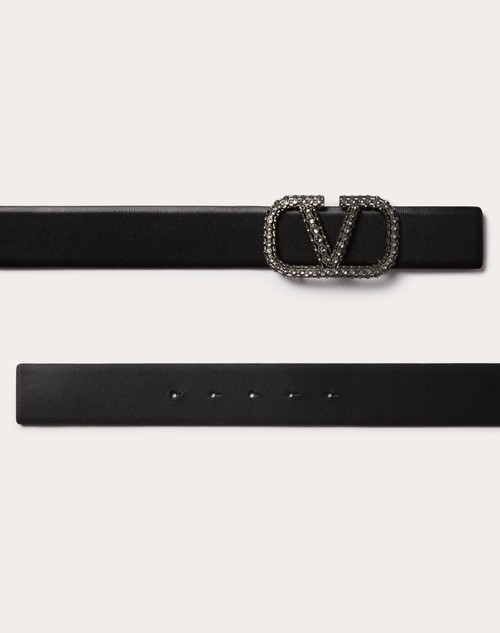 Red Valentino CINTURA VLOGO SIGNATURE IN VITELLO LUCIDO 40 MM Promozione Limitata