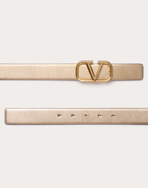 Red Valentino CINTURA REVERSIBILE VLOGO SIGNATURE IN VITELLO METALLIZZATO E VITELLO LUCIDO 30 MM Fino Al -60%