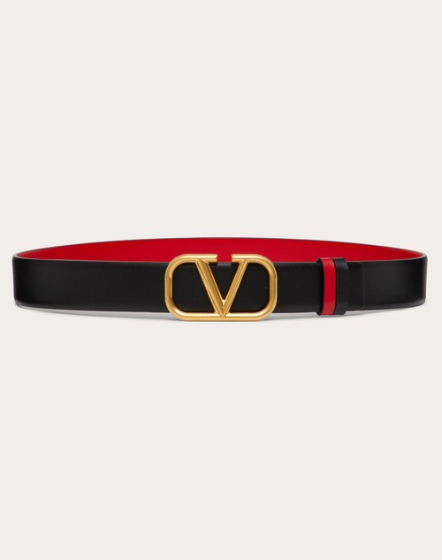 Red Valentino CINTURA REVERSIBILE VLOGO SIGNATURE IN VITELLO LUCIDO 30 MM Prezzo Ridotto