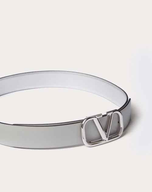 Red Valentino CINTURA REVERSIBILE VLOGO SIGNATURE IN VITELLO METALLIZZATO E VITELLO LUCIDO 30 MM Sottocosto