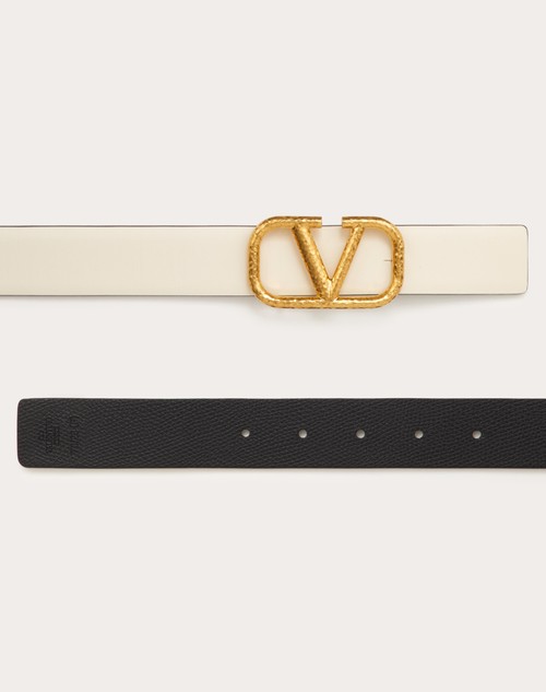 Red Valentino CINTURA REVERSIBILE VLOGO SIGNATURE IN VITELLO GRANATO 30 MM Convenienza
