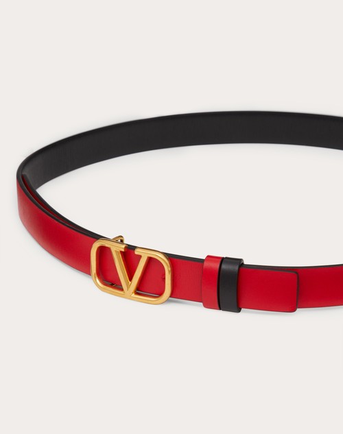 Red Valentino CINTURA REVERSIBILE VLOGO SIGNATURE IN VITELLO LUCIDO 20 MM Sconto