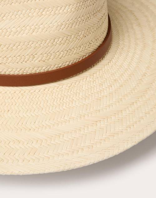 Red Valentino CAPPELLO FEDORA VLOGO THE BOLD EDITION IN PANAMA INTRECCIATO CON DETTAGLIO IN METALLO Flash Sale