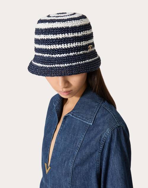 Red Valentino CAPPELLO BUCKET VLOGO THE BOLD EDITION IN RAFIA Offerta esclusiva