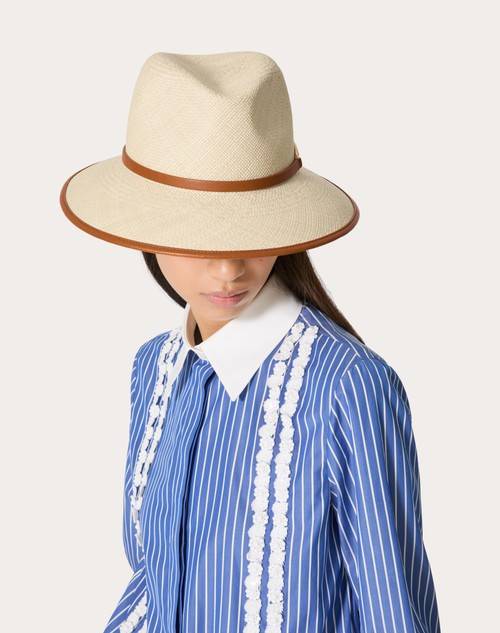 Red Valentino CAPPELLO FEDORA VLOGO THE BOLD EDITION IN PAGLIA Cyber Monday