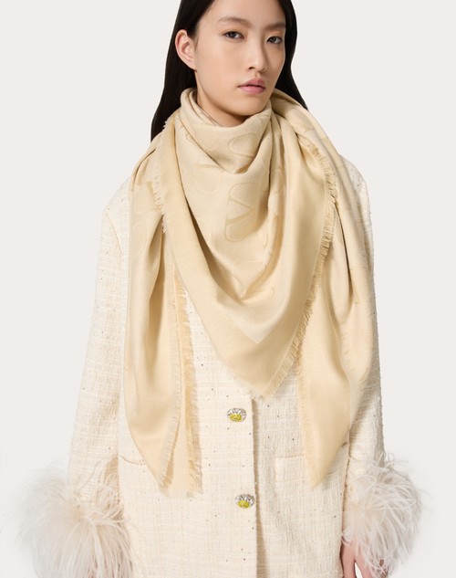 Red Valentino SCIALLE VLOGO SIGNATURE IN SETA, LANA E LUREX Comprane uno, ottenene uno gratis