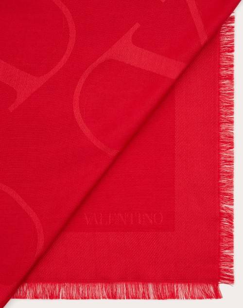 Red Valentino SCIALLE VLOGO SIGNATURE IN SETA E LANA Offerte giornaliere