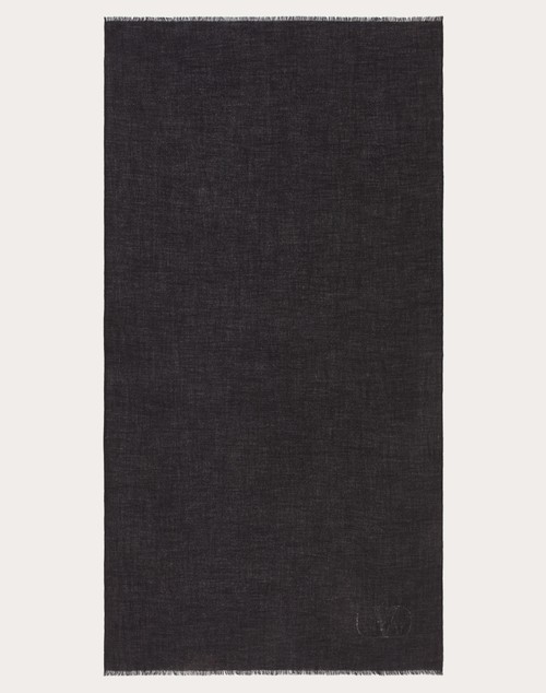 Red Valentino SCIALLE VLOGO SIGNATURE IN CASHMERE E SETA CON LOGO IN LUREX Promozione temporanea