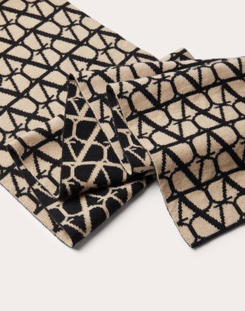 Red Valentino SCIARPA KNITTED TOILE ICONOGRAPHE IN CASHMERE E SETA Fino al 60% di sconto